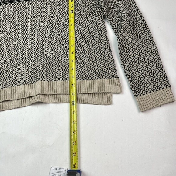 GAP Sweater Pullover Fair Isle Cotton Wool Blend Black Tan - Picture 8 of 11